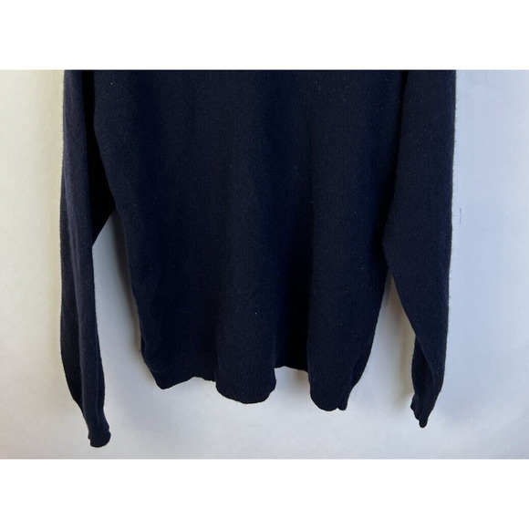 Eddie Bauer Lambswool Sweater Men's Large Navy Classic V Neck Outdoors Wool - Picture 4 of 8